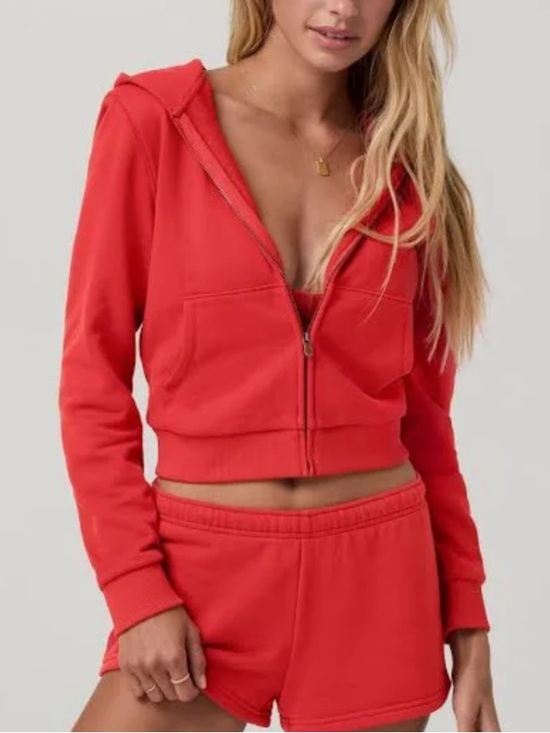 Aviator Nation Tops - Vuori Women's Sedona Classic Full Zip Jacket Crimson Red S